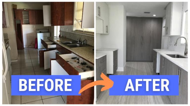 Before and after home kitchen redesign