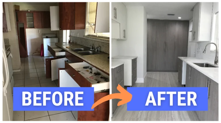 Before and after home kitchen redesign