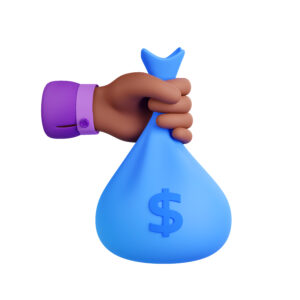 Man hand with money bag with dollar sign